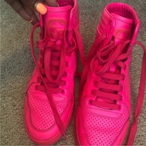 Vibrant Pink High-Top Sneakers